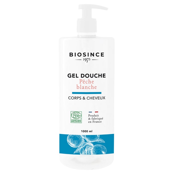 Gel doccia Peche Blanche per corpo e capelli 1 litro Bio Since 1975
