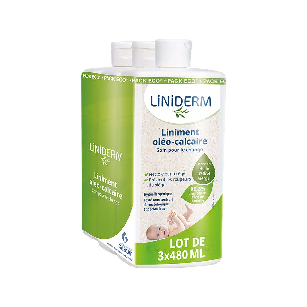 Liniderm Linimento Oleocalcareo Cura per il Cambio per Pelli Fragili e Secche 480ml