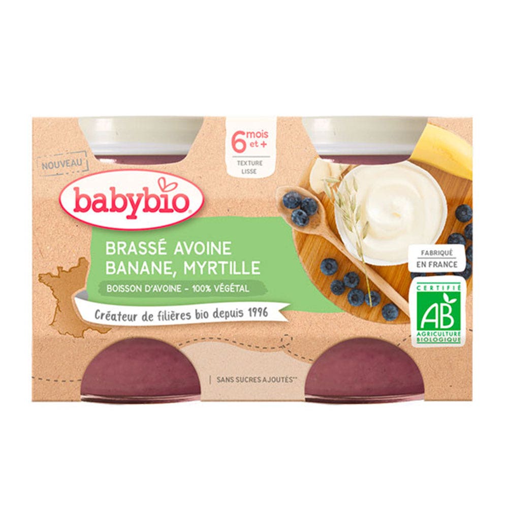 Babybio Merendine al latte Vasi per ortaggi biologici 6 mesi o più 2x130g