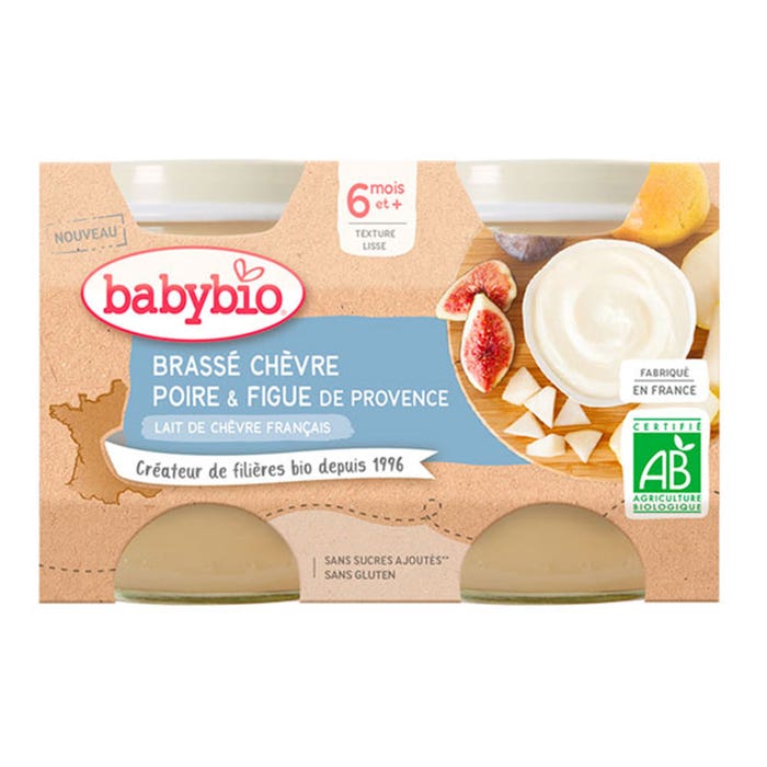 Babybio Desserts Lactés Vasetti di latte di capra francese biologico 6 mesi o più 2x130g