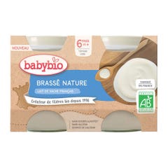 Babybio Yogurt bio al latte vaccino francese Neonati dai 6 mesi 2 vasetti in vetro da 130g