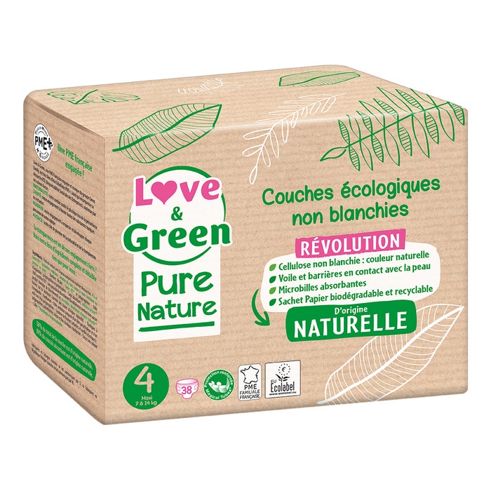 Love&Green Pure Nature Pannolini ecologici Dimensione 4 x 38