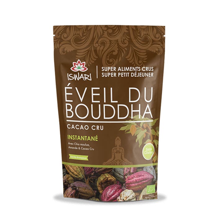 Cacao Cru istantaneo biologico 360g Eveil du Bouddha Super colazione Iswari