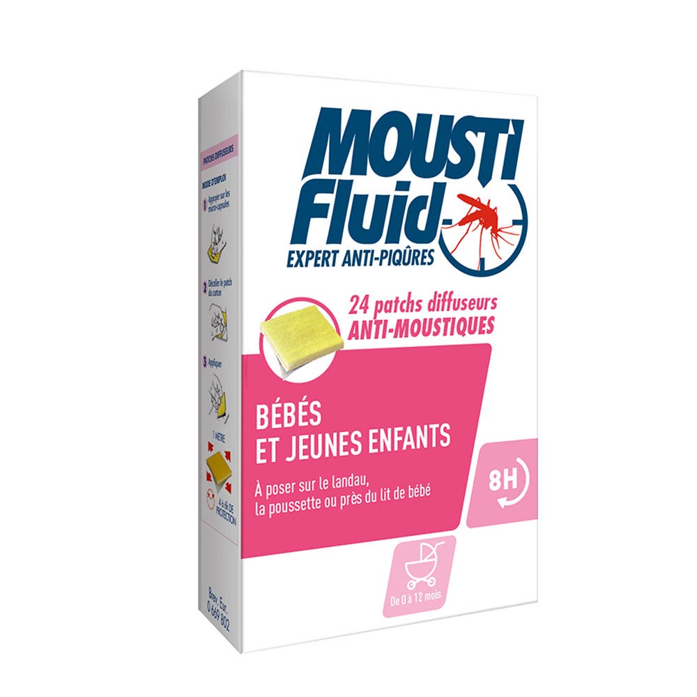 Moustifluid Cerotti repellenti per insetti Neonati e Bambini dalla nascita x24