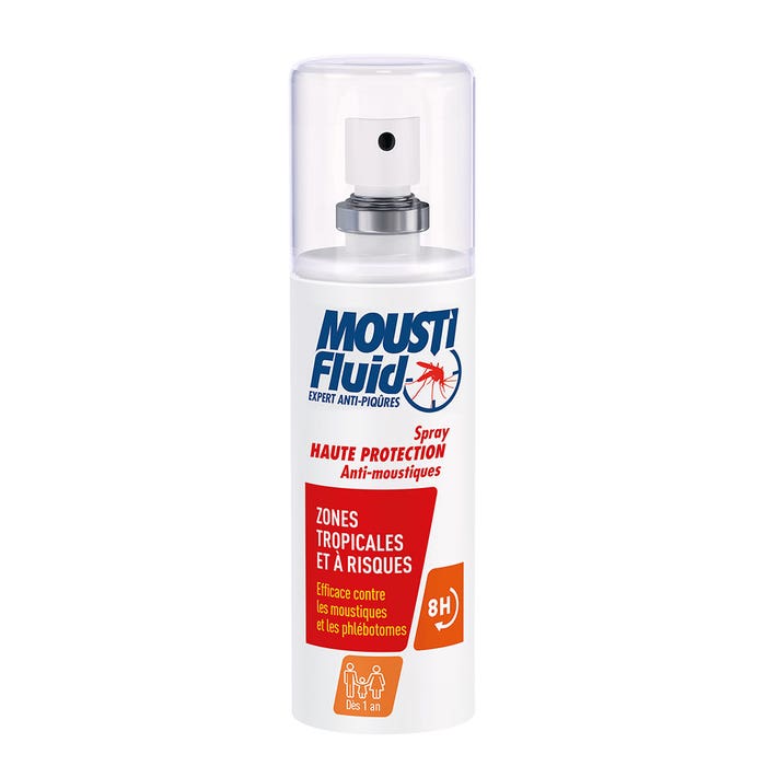Spray antizanzare ad alta protezione 100ml Aree tropicali e ad alto rischio Moustifluid