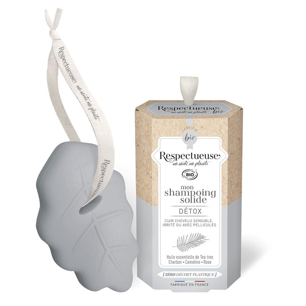 Respectueuse Shampoo solido biologico Detox Profumo naturale dell'albero del tè 75g