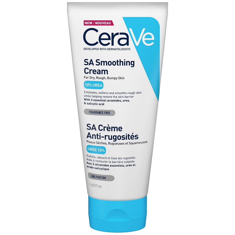 Cerave Body SA Crema anti-rughe al 10% di urea e acido salicilico per pelli secche 177 ml