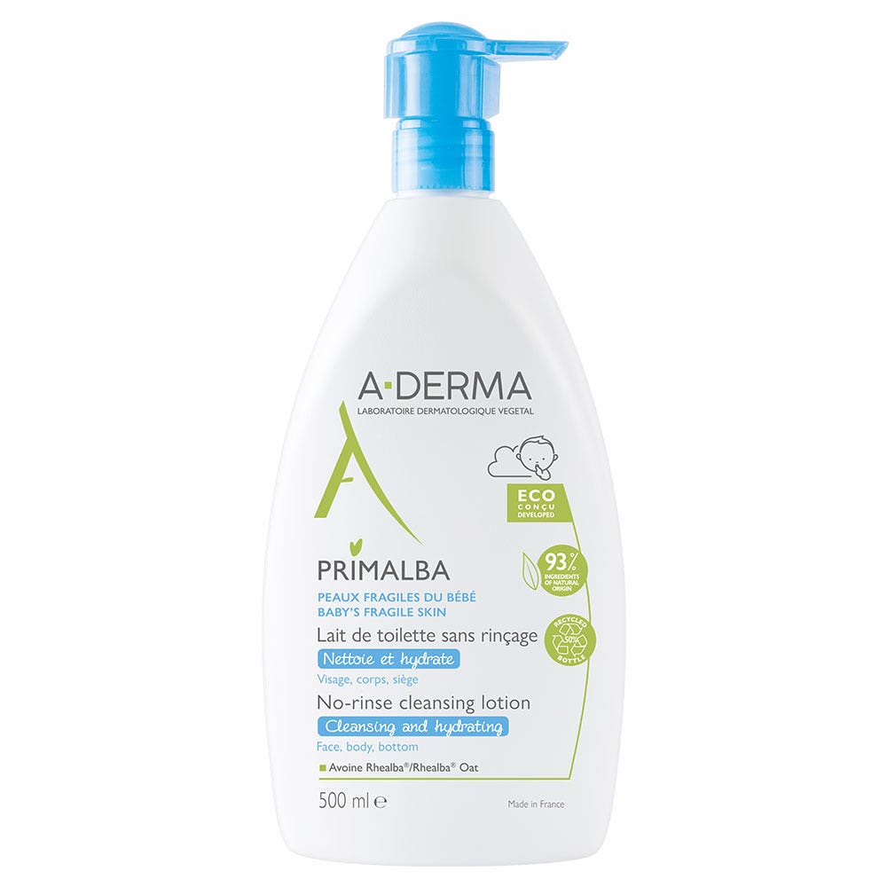 A-Derma Primalba Lait De Toilette Pompa Confezione Eco Concu 500ml