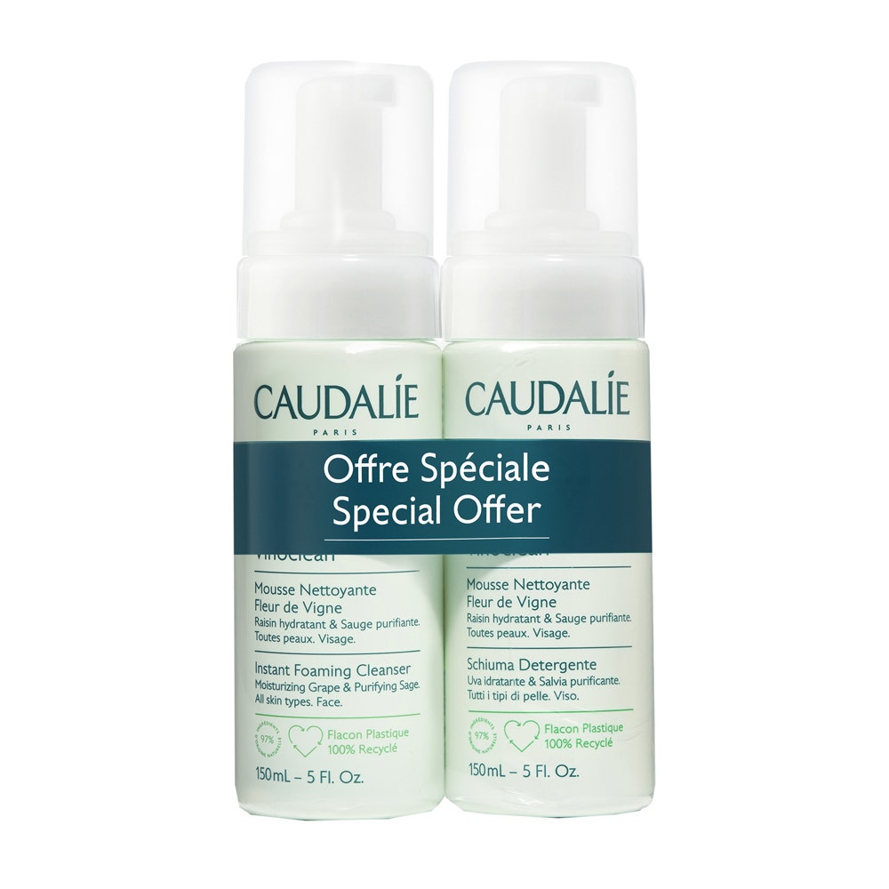Caudalie Vinoclean Schiuma Detergente viso 2x150ml