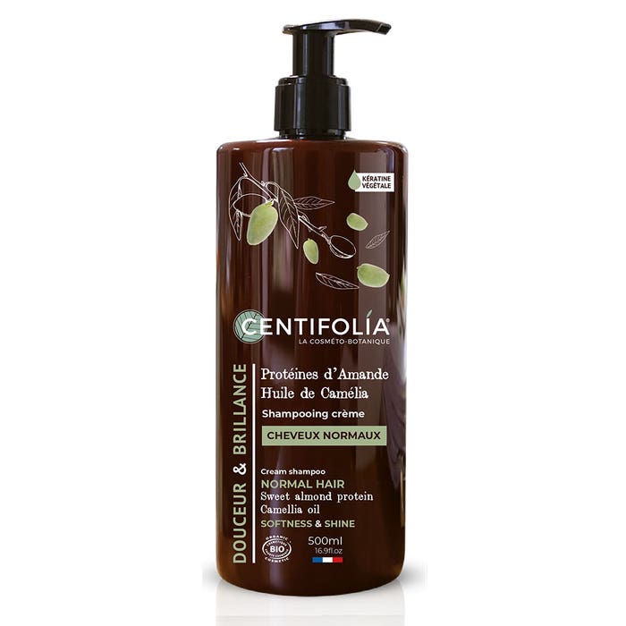 Shampoo cremoso per capelli normali Proteine di Mandorla dolce / Camelia 500ml Shampooings Centifolia