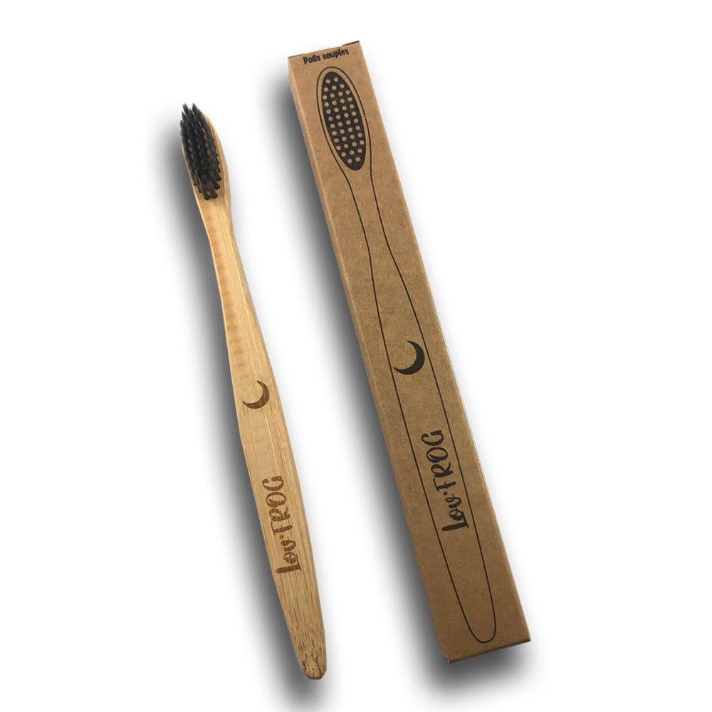 Lov'Frog Spazzolino da denti adulto in carbone attivo di bambù x1