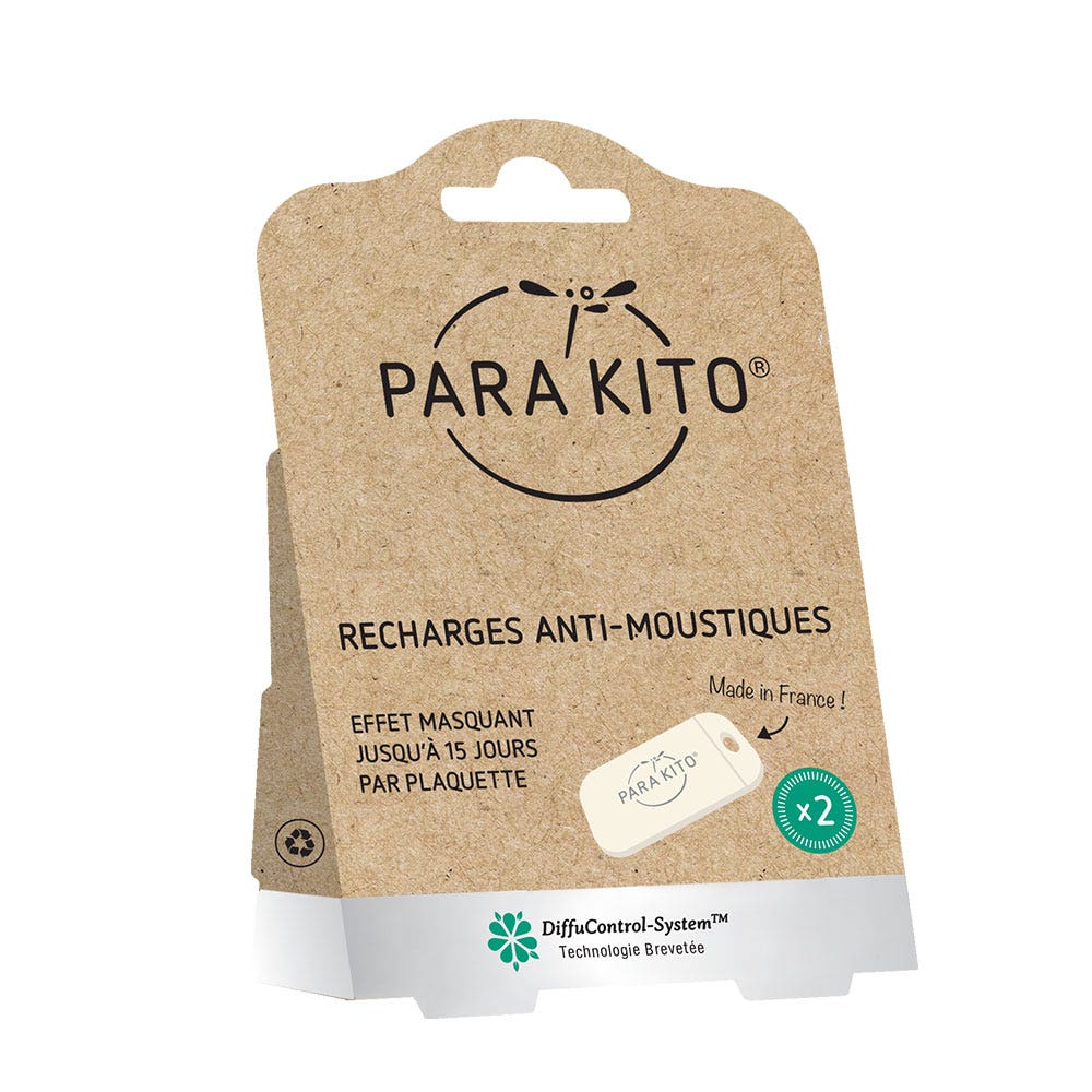 Para Kito Pack 2 Plaquettes - Recharge pour Bracelet Anti-moustiques 2 Plaquettes