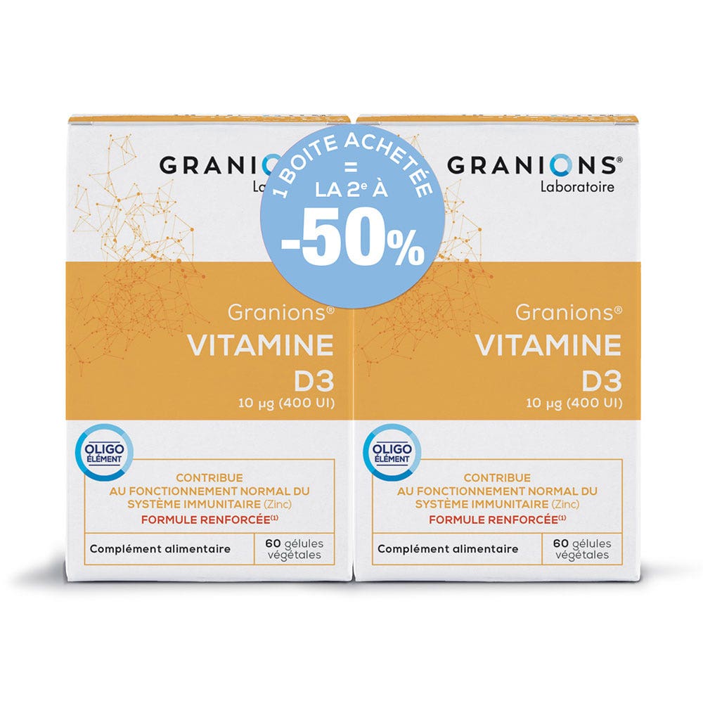 Granions Confezione di vitamine D3 - 2° al 50% di sconto 2x60 capsule