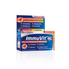 Forté Pharma ImmuVit'4G Immunità adulti Vitamine, Minerali e Fermenti 30 compresse tri-strato