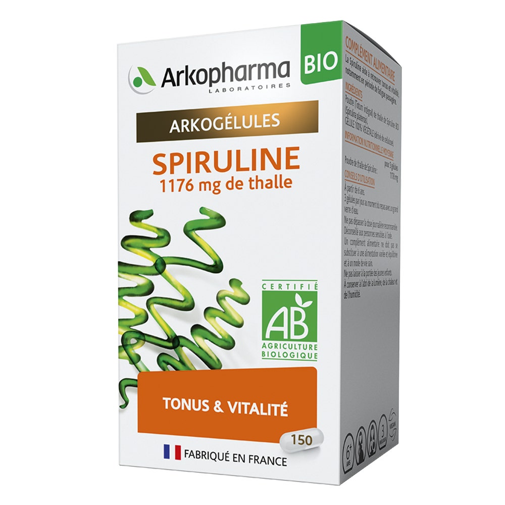 Arkopharma Arkocapsule Spirulina Bio Tono e Vitalità 150 capsule