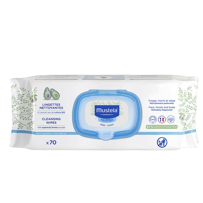Salviette Detergenti X70 Pelli normali e sensibili Mustela