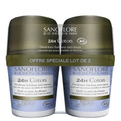 Sanoflore Deodorants Deodorante 24 ore in cotone biologico 2x50 ml
