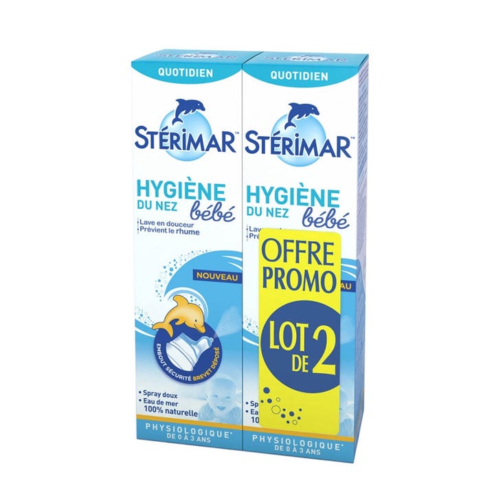 Sterimar Spray fisiologico delicato Igiene del naso Bambino 0-3 Ani 2x100ml