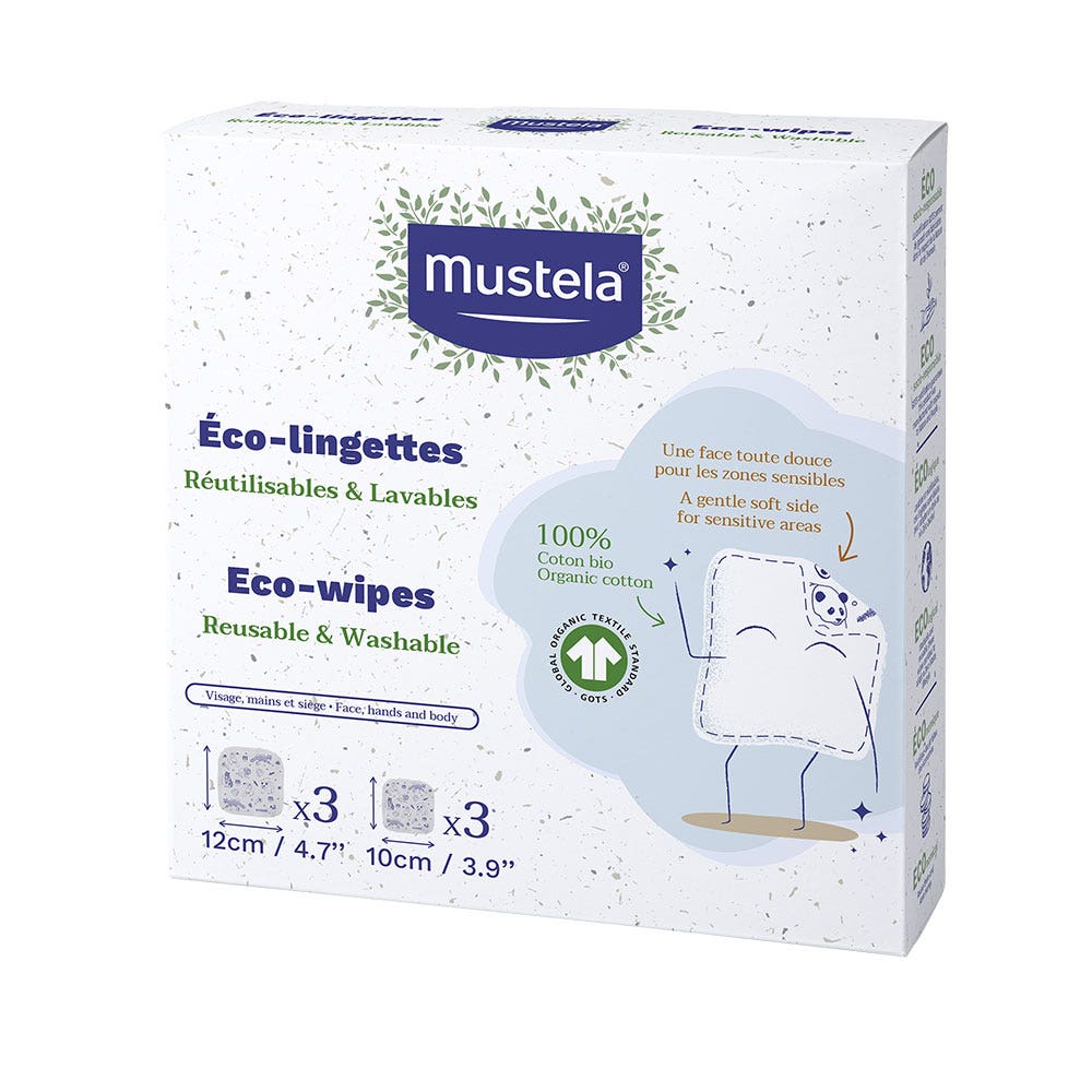Mustela Salviette ecologiche riutilizzabili e lavabili x6
