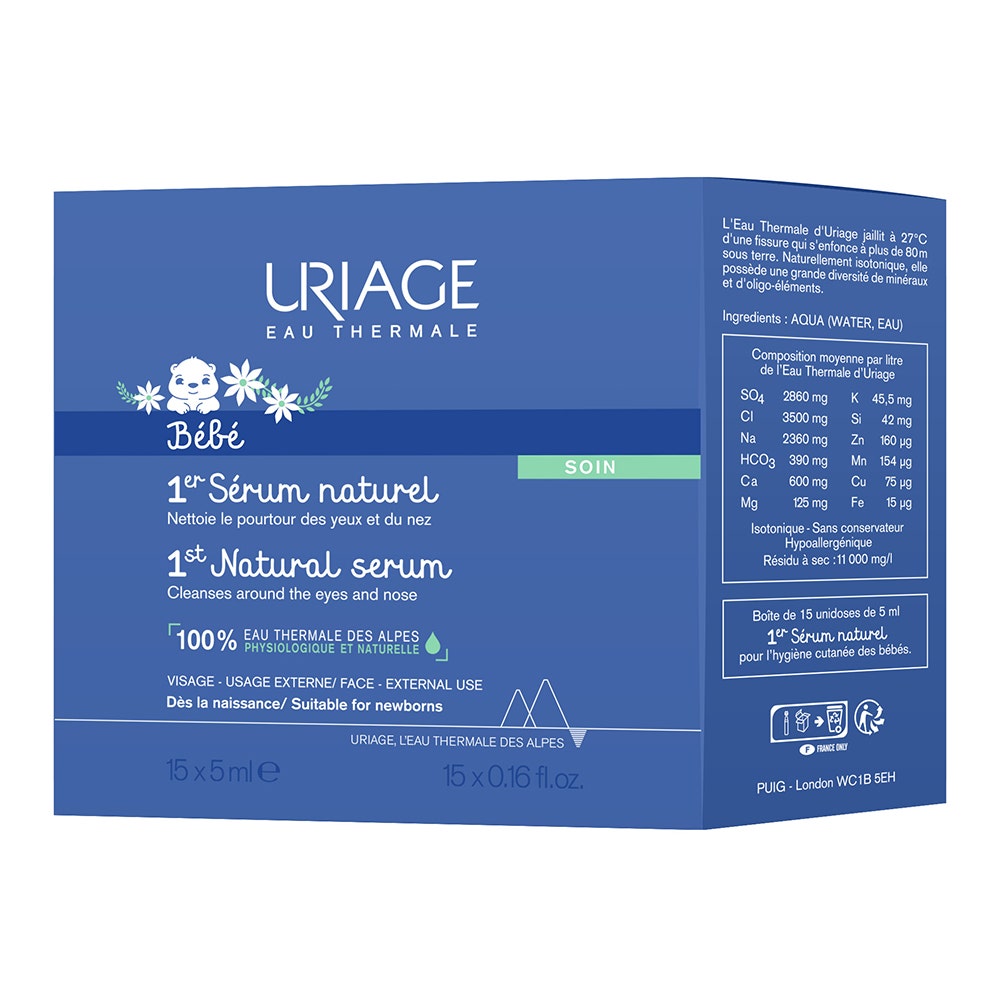 Uriage Bébé 1&deg; Siero Fisiologico Naturale Naso E Occhi X18 Bebe 75ml