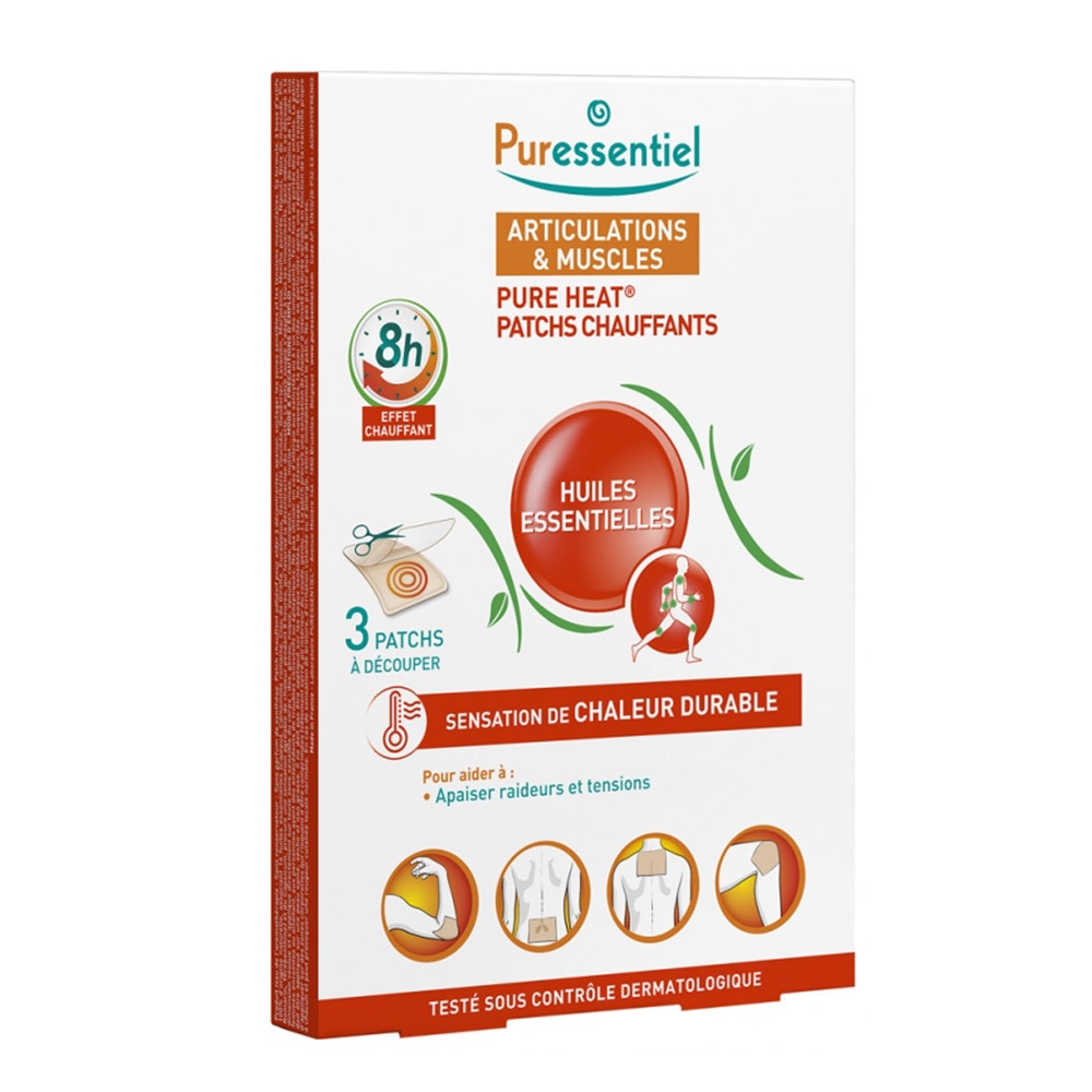 Puressentiel Articolazioni e Muscoli Calore puro effetto 8h 3 cerotti riscaldanti