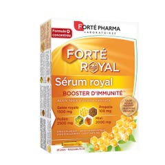 Forté Pharma Forté Royal Siero della Difese immunitarie arricchito con Polline, Miele, Pappa reale e Propolis 20 fiale