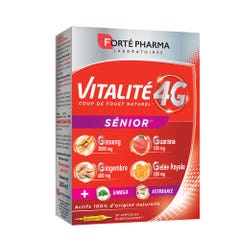 Forté Pharma Vitalité 4G Energizzante naturale per anziani con Ginseng e Ginkgo 20 fiale