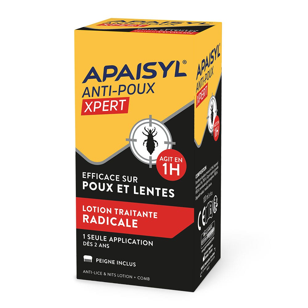 Apaisyl Anti-Pidocchi Lozione trattante Xpert 100% radicale contro lendini e pidocchi 100 ml