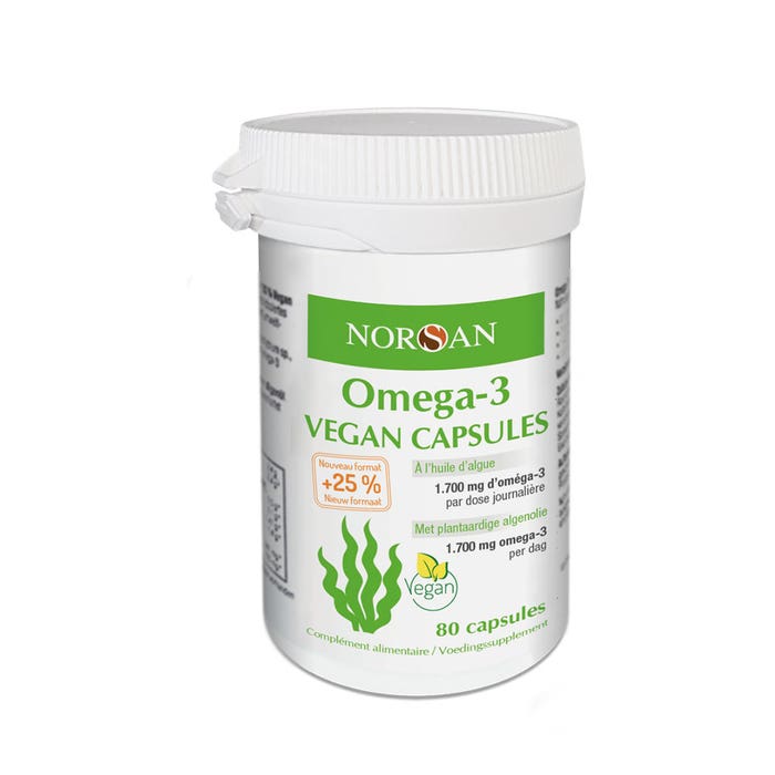 Norsan Olio di alghe vegane Omega 3 80 Capsule