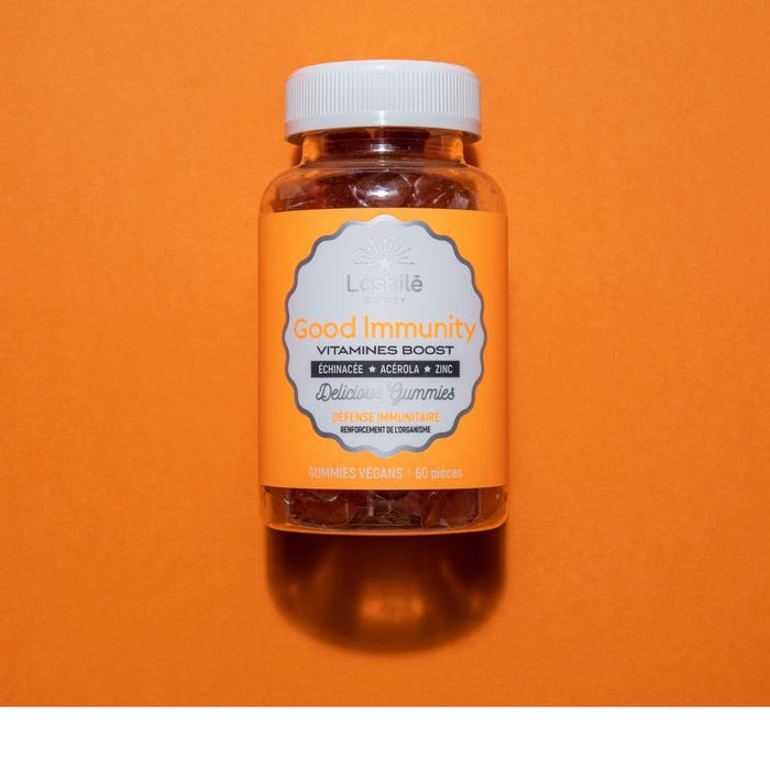 Buona immunità 60 compresse Vitamines Boost Gusto arancione Lashilé Beauty