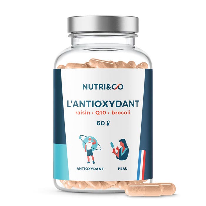 NUTRI&CO Coenzima antiossidante Q10 Uva Broccoli La pelle 60 capsule