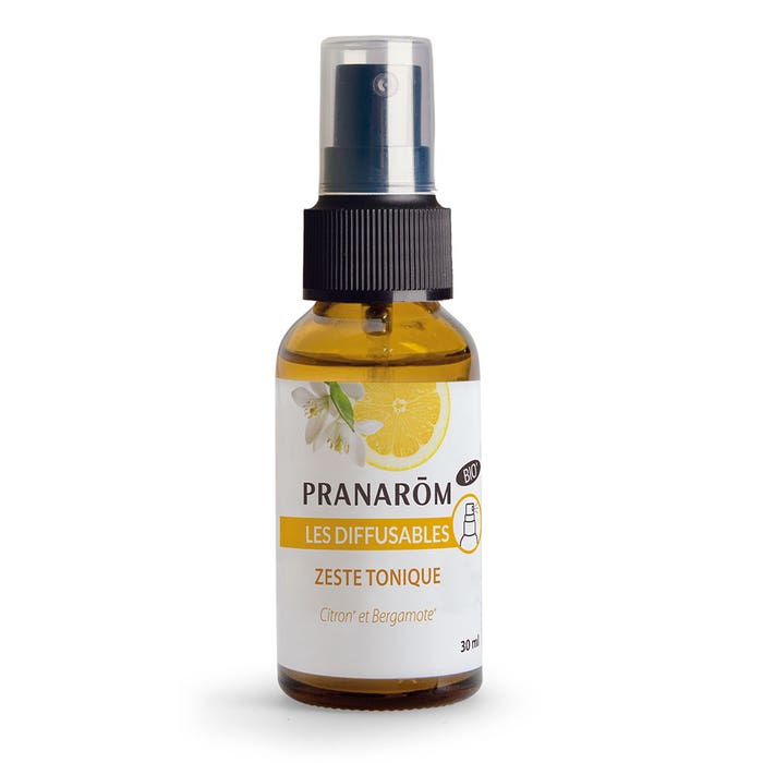 Spray tonico biologico Zest 30ml Les diffusables Limone e bergamotto Pranarôm