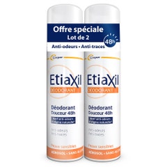 Etiaxil Déodorant Spray Delicatezza senza alluminio 48 ore Pelle Sensibile 2x150ml