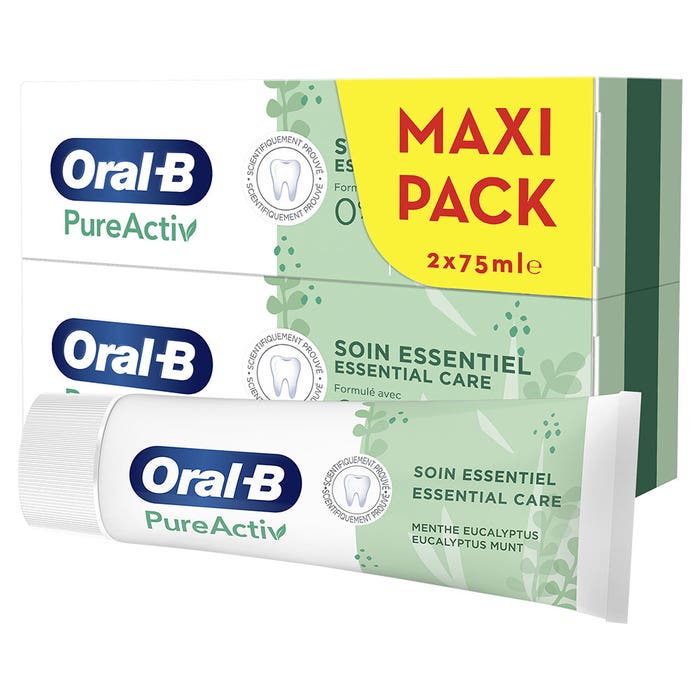 Oral-B PureActiv Dentifricio Essentiel 2x75ml