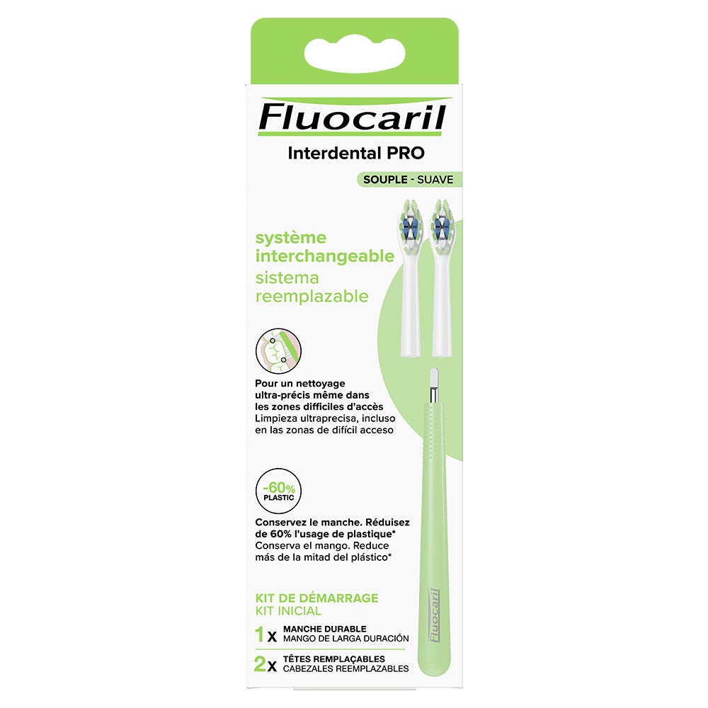 Fluocaril Spazzolino con testina sostituibile Interdental Pro Souple Starter Kit