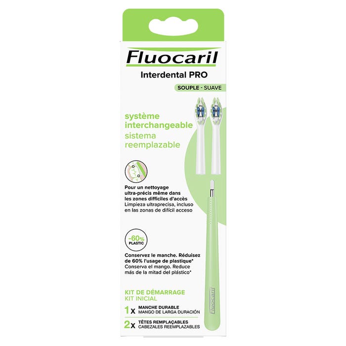 Spazzolino con testina sostituibile Interdental Pro Souple Starter Kit Fluocaril