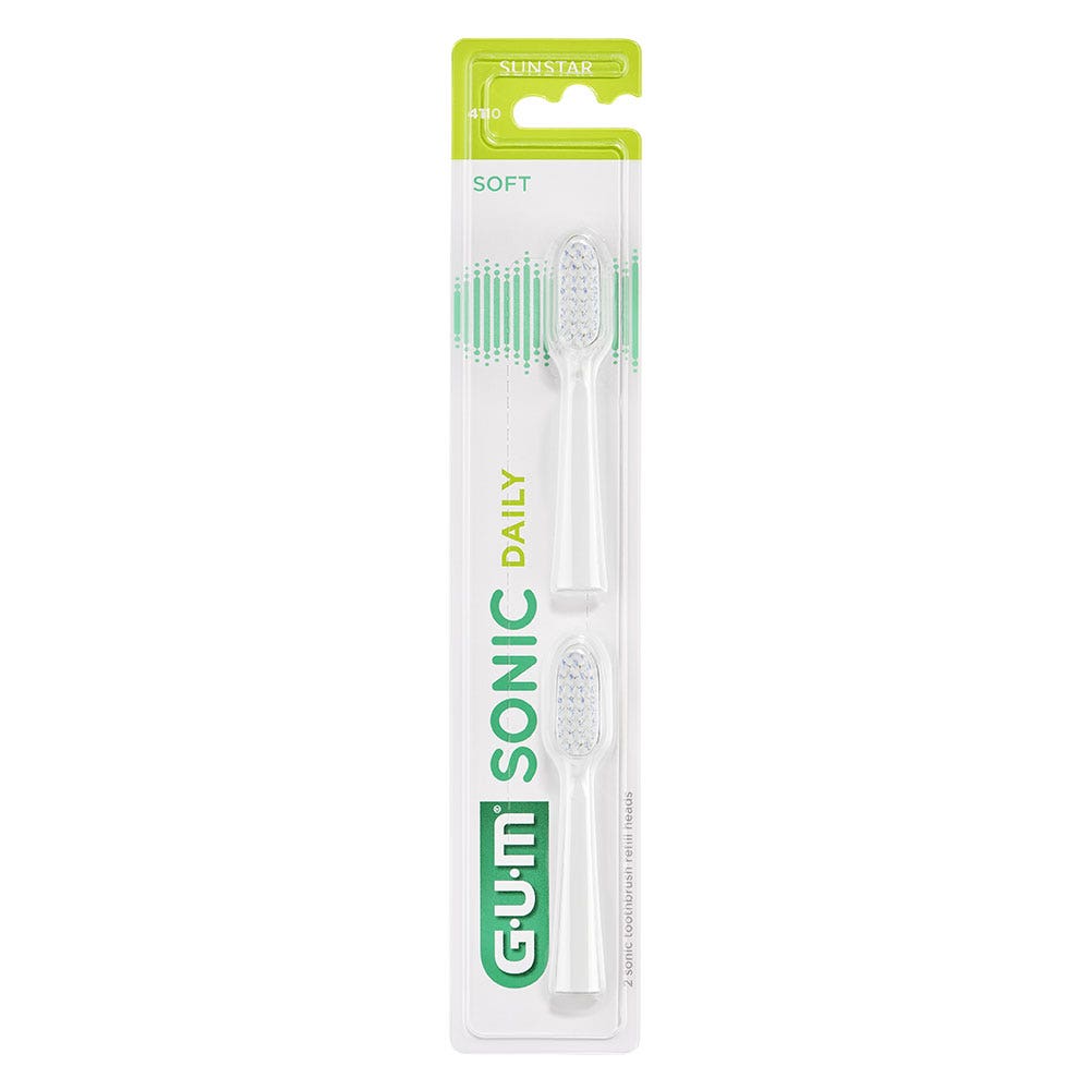 Gum Sonic Daily Ricariche per spazzolino da denti Le Blanc x2
