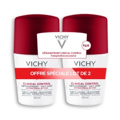 Vichy Déodorant Anti-odore di 96 ore, antitraspirante 2x50ml
