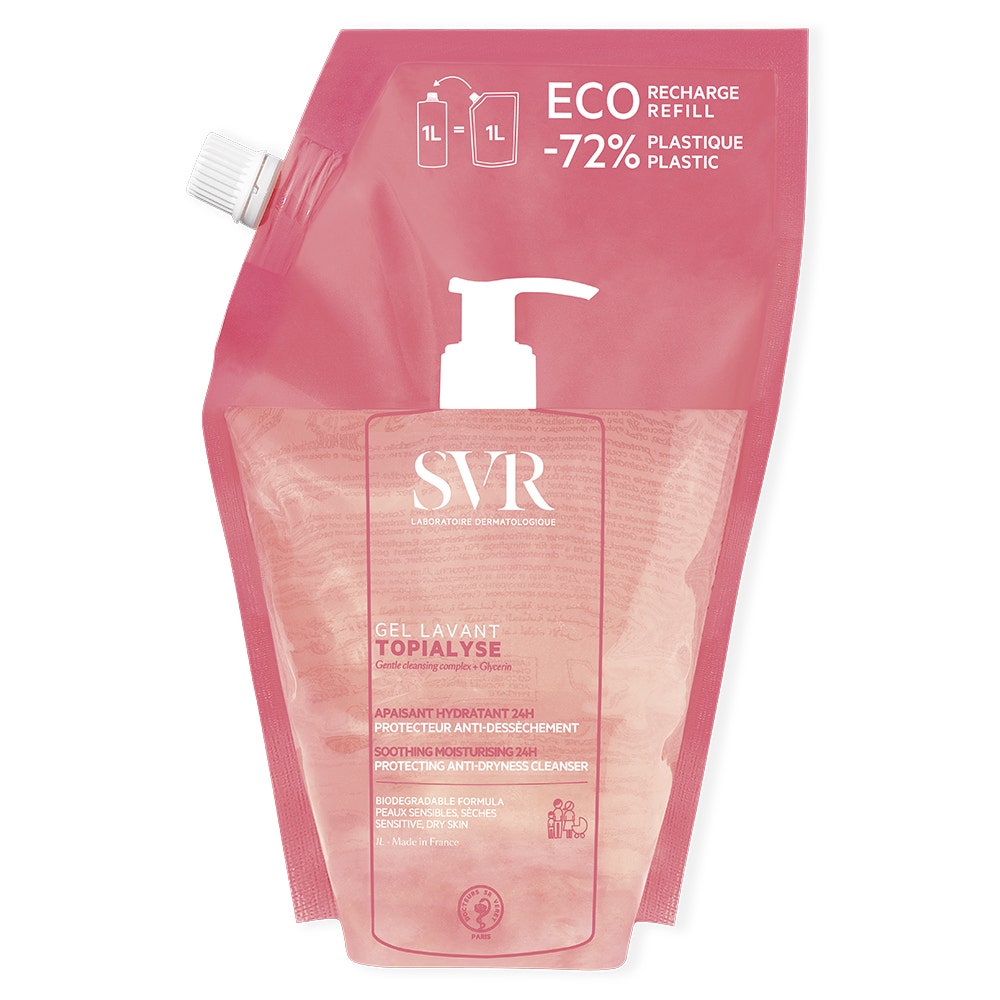Svr Topialyse Gel doccia ricarica eco Lenitivo, Idratante 24h Protezione Anti-Secchezza 1 l
