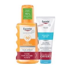 Duo Sun Oil Control trasparente SPF 50 + Mini SUN Sensitive RELIEF After-sun FREE Sun Protection Eucerin