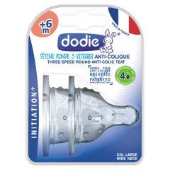 Dodie Tetines Rondes 3 Vitesses Col Large 6 Mois Et Plus Boite De 2 x2 6 mois et plus Dodie