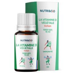 Vitamine D3 Végétale 1000UI/Goutte 15ml Système Immunitaire NUTRI&CO