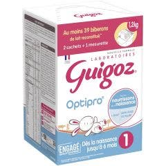 1 Lait En Poudre 0-6 Mois 2 Sachets + Mesurette 1,2kg + 1 Mesurette INCLUS Guigoz