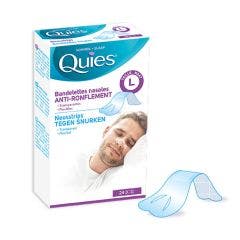 Anti-ronflement Bandelettes Nasales Grand Format X24 x24 Quies