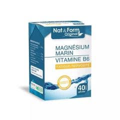 Magnesio marino + Vitamine B6 40 capsule vegetali Stanchezza, nervosismo Nat&Form