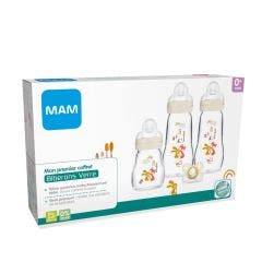 Set di biberon in vetro 0 mesi + Mam