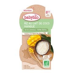 Riso al latte di cocco e mango 225g 8 mesi e Plus Babybio