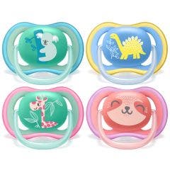 Sucettes Symetriques En Silicone X2 18 Mois Et Plus x2 Ultra-Air 18 Mois et Plus Avent