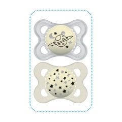 Sucettes Anatomiques En Silicone Nuit 0-6 Mois 0-6 Mois Mam