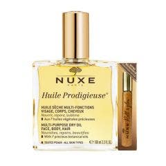 Olio secco multi-funzione 100ml + Roll on Oro 8ml Huile Prodigieuse Viso, Corpo e Capelli Nuxe